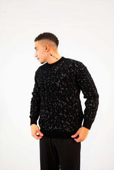 Black knitted hoodie image 1