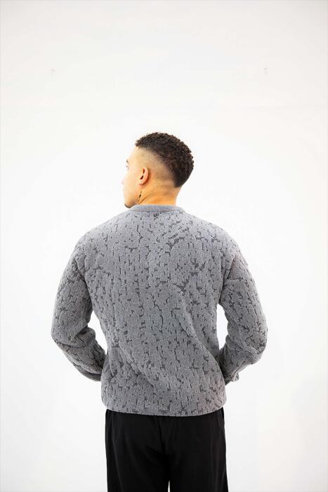 Gray knitted hoodie image 2