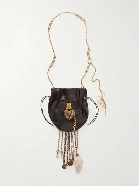 حقيبة الكتف Château Treasures من الجلد وجلد السويد مزركشة ومرقعة image 5