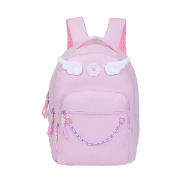 BACK BAG 18" big size HEALTHY PAUSE PASTEL GREENwith pencile case & lunch bag image 1