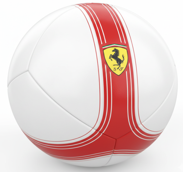 كرة فيراري مقاس 5# أبيض مع تقاطع أحمر F605-5 image 0