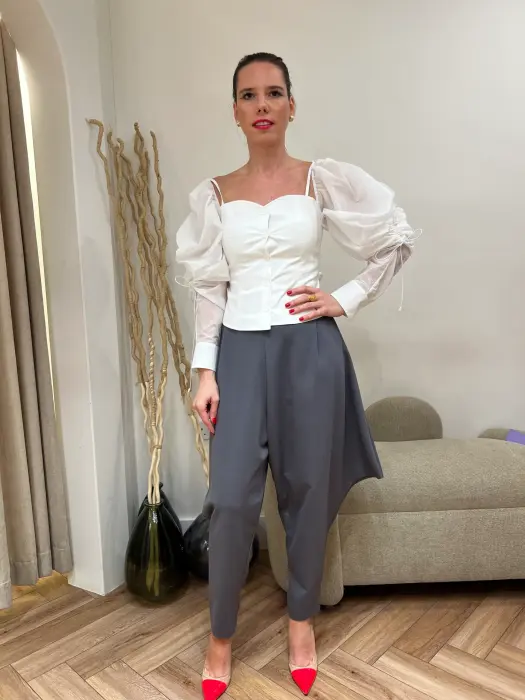 reception top-L-كحلي و ابيض image 6