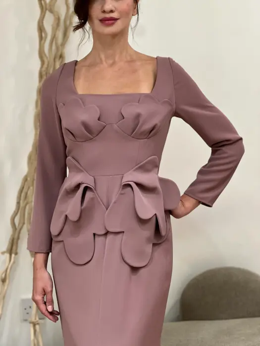 evening long dress-M-وردي فاتح image 2