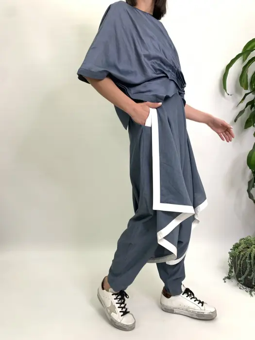 Reception top and pant-S-رمادي image 1