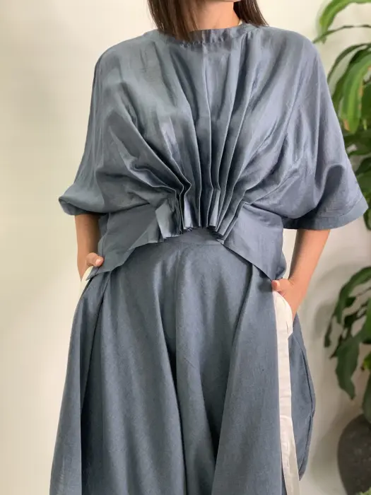 Reception top and pant-S-رمادي image 2