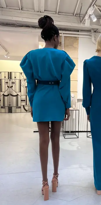 evening short dress-تركواز-M image 1