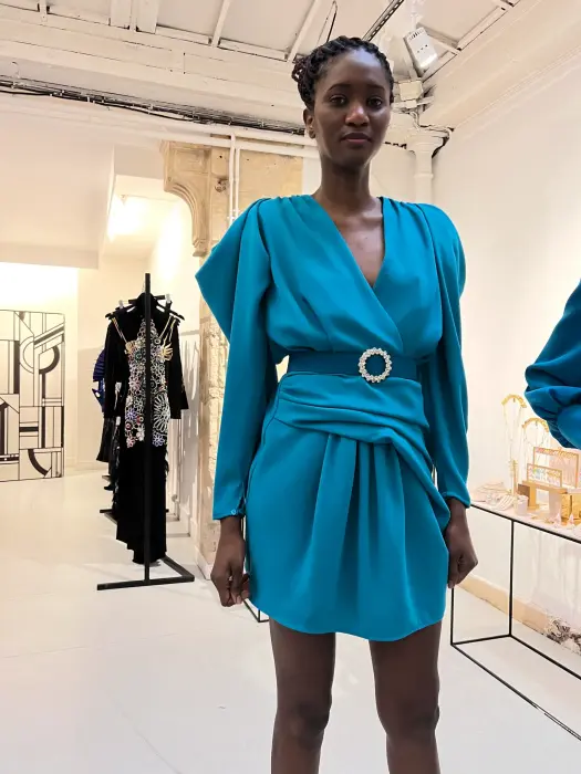 evening short dress-تركواز-M image 0