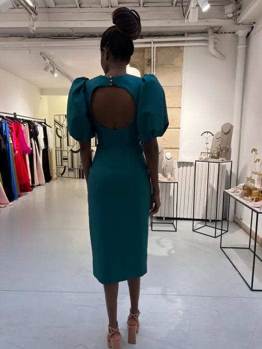 Evening short dress-green-L image 2