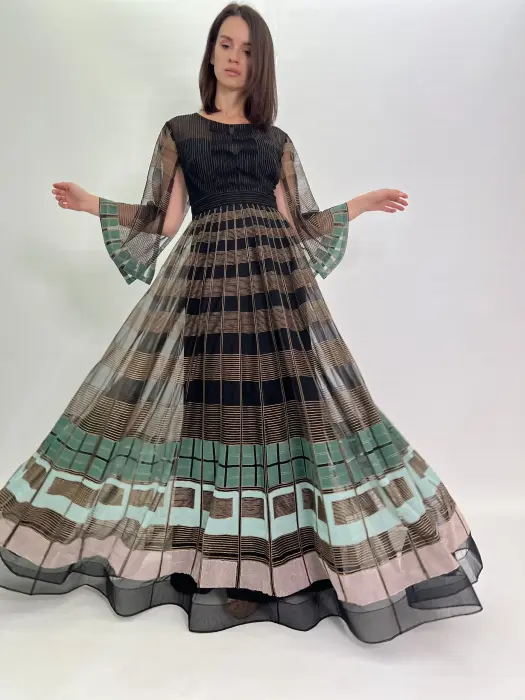 Evening long dress-اصفر-XL image 0