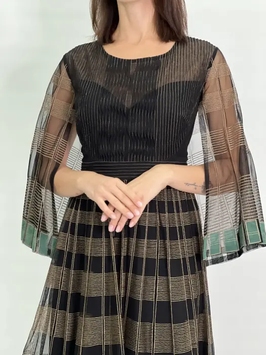 Evening long dress-اصفر-XL image 2