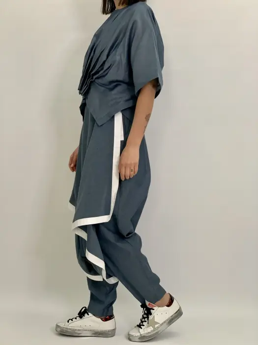 Reception top and pant-S-رمادي image 4