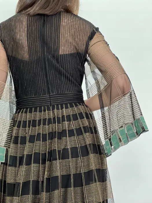 Evening long dress-اصفر-XL image 4