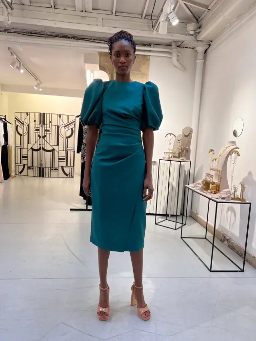 Evening short dress-green-L image 0