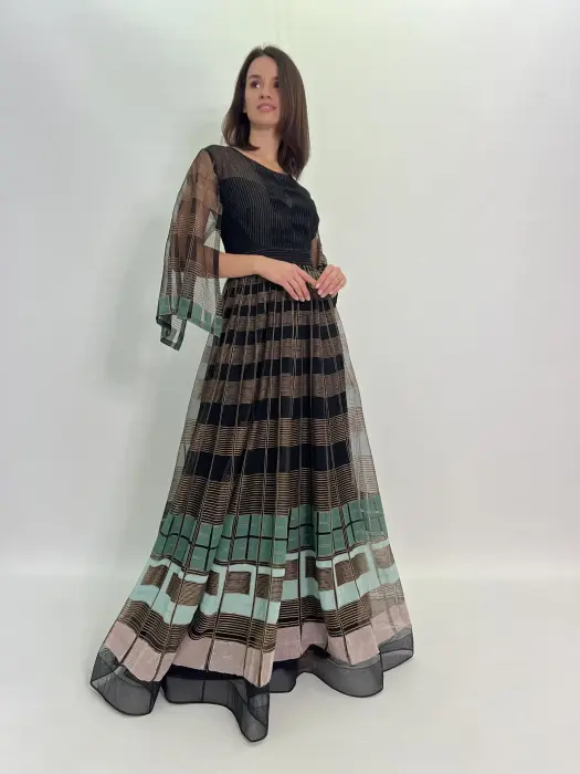 Evening long dress-اصفر-XL image 1
