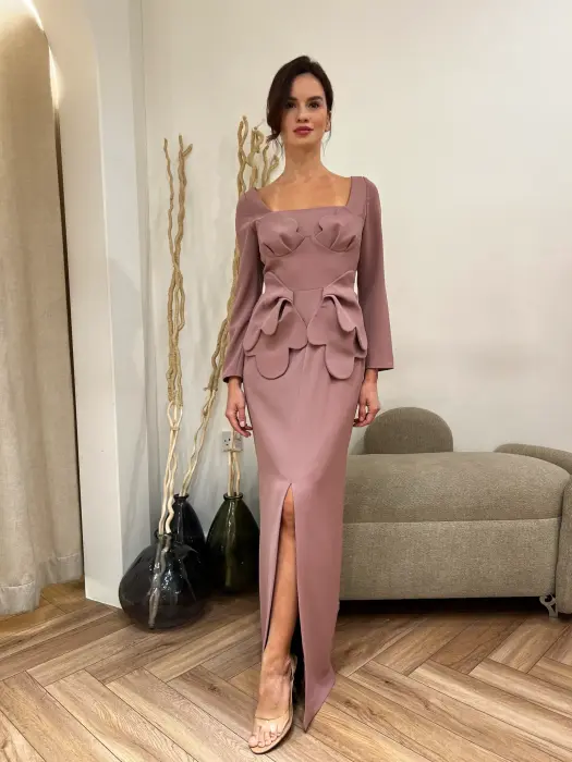 evening long dress-M-وردي فاتح image 0