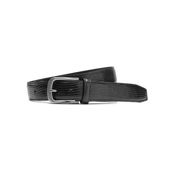 Lizard Leather Belt in Black image 0