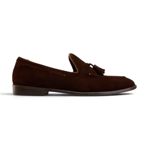 Tassel Loafer in Brown Suede image 0
