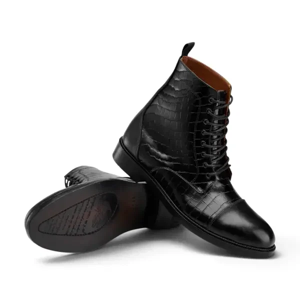  ALZATI Croco Boot - Black  image 3