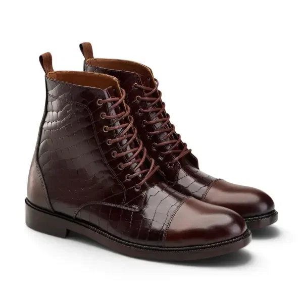 ALZATI Croco Boot - Brown image 1