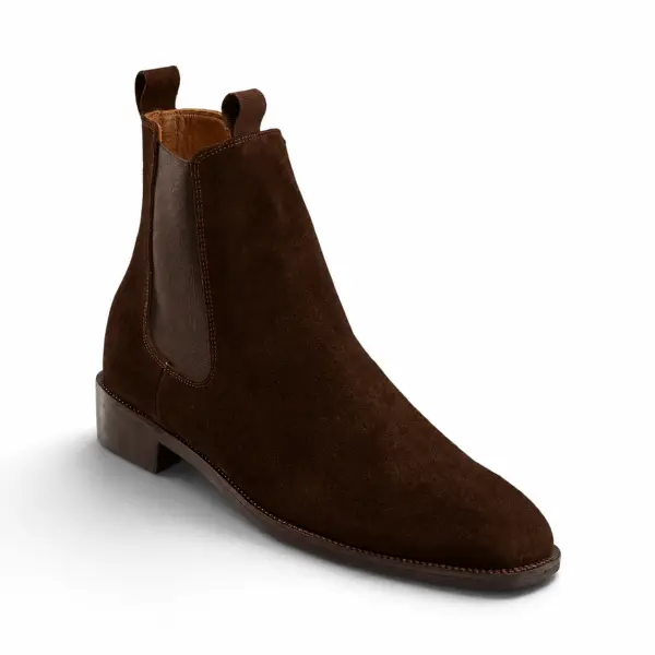 Brown Suede Chelsea Boot - Squared Toe image 3