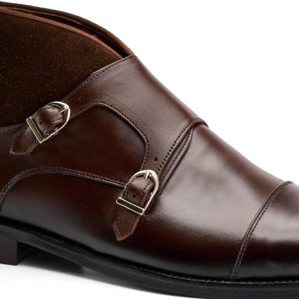 Double Monk Strap Boot in Brown image 2