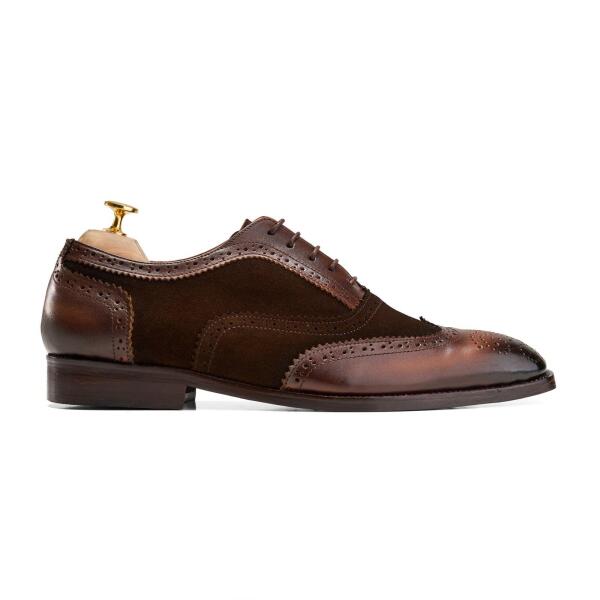 Alzati Oxford Brogue in Brown Leather/Brown Suede image 0