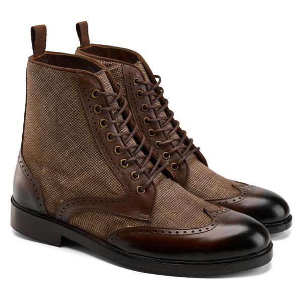 Old Town Brogue Boot in Brown  image 1