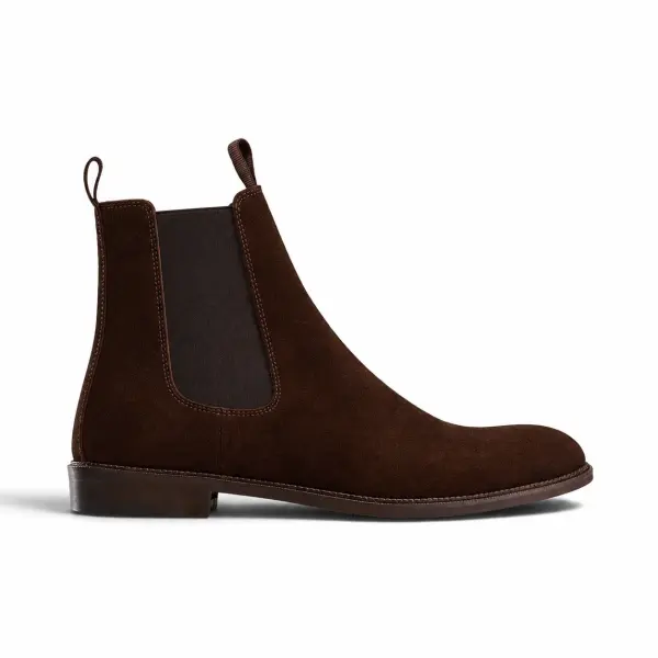 Brown Suede Chelsea Boot - Round Toe image 0