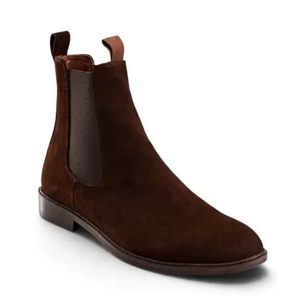 Brown Suede Chelsea Boot - Round Toe image 2