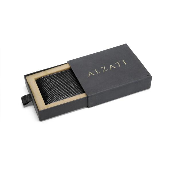 Lizard Leather Wallet in Black image 1