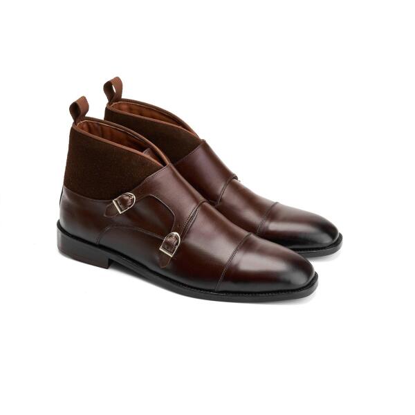 Double Monk Strap Boot in Brown image 1