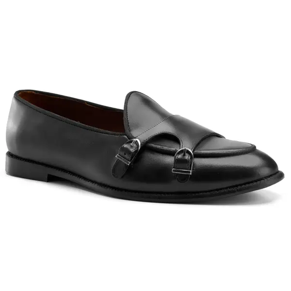  Double Monk Loafers in Black image 2