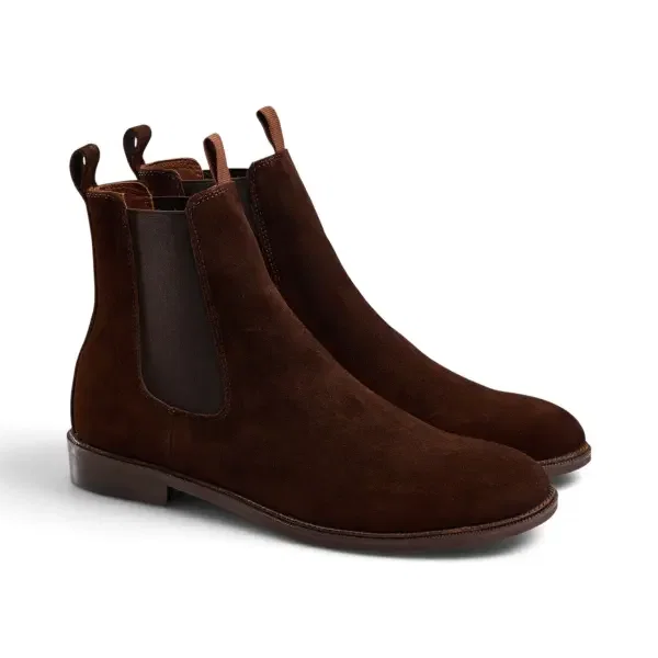 Brown Suede Chelsea Boot - Round Toe image 3