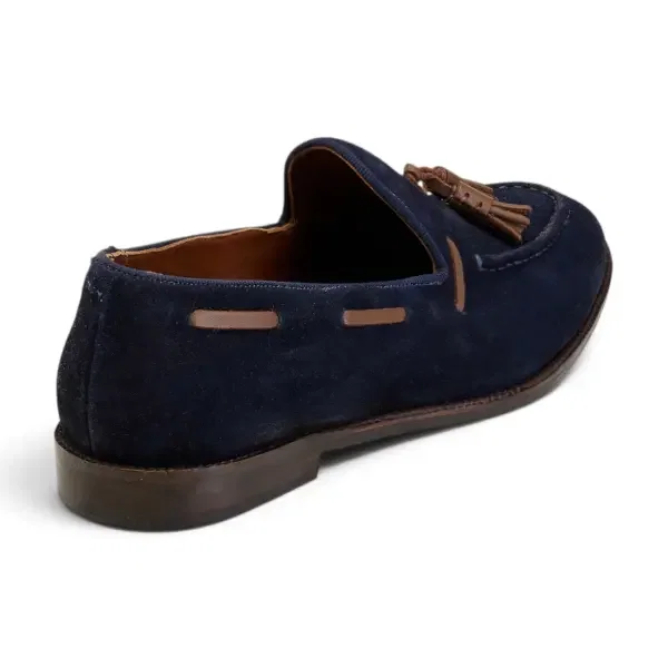 Tassel Loafer in Navy Suede image 4