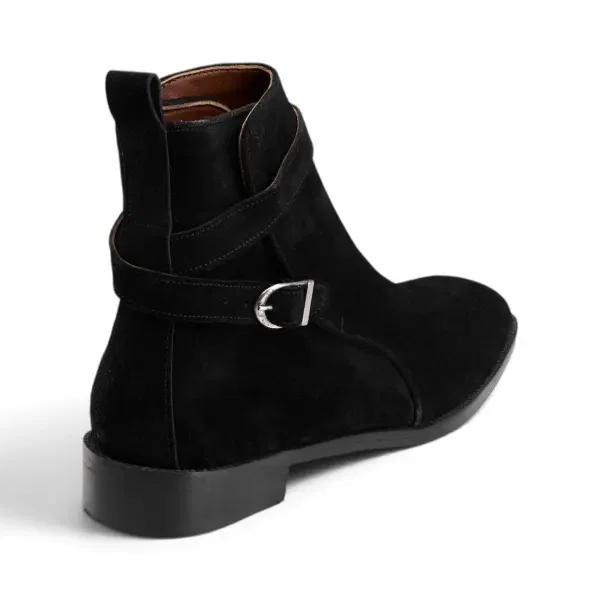 The Vincent Strap Boot - Suede Black image 4