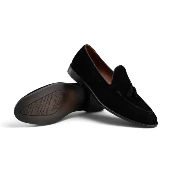 Tassel Loafer in Black Suede image 2