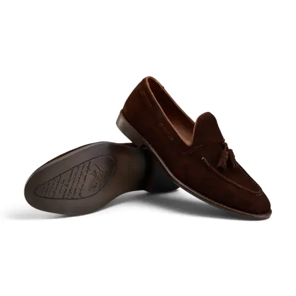 Tassel Loafer in Brown Suede image 2