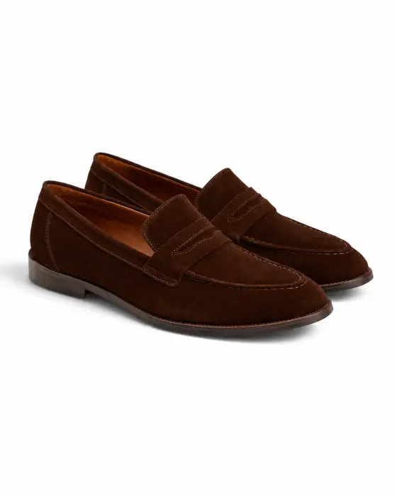 Penny Loafer in Brown Suede image 1