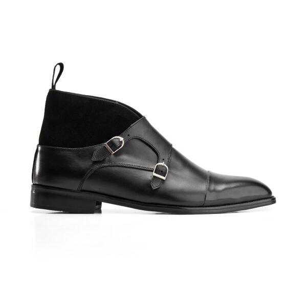 Double Monk Strap Boot in Black image 0