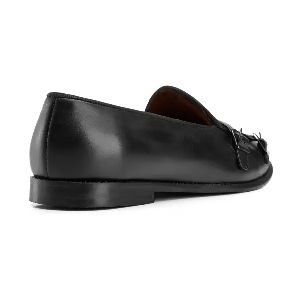  Double Monk Loafers in Black image 4
