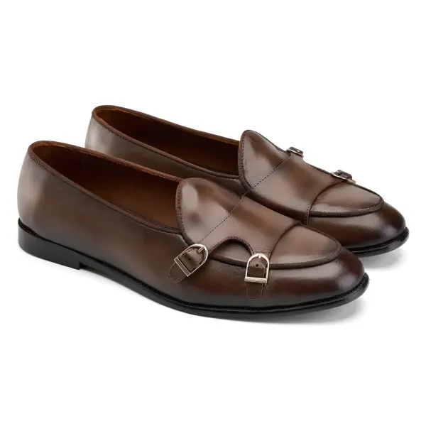  Double Monk Loafers in Brown image 2