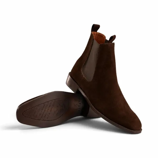 Brown Suede Chelsea Boot - Squared Toe image 2