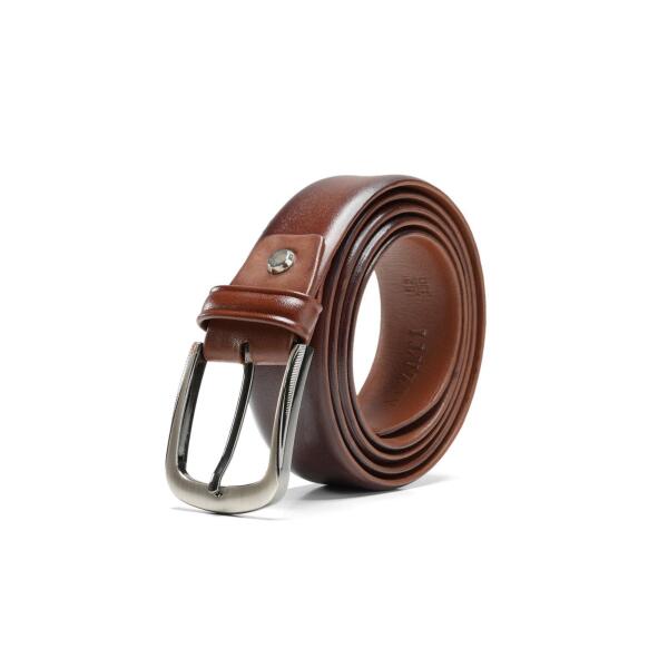 Leather Belt in Camel image 1