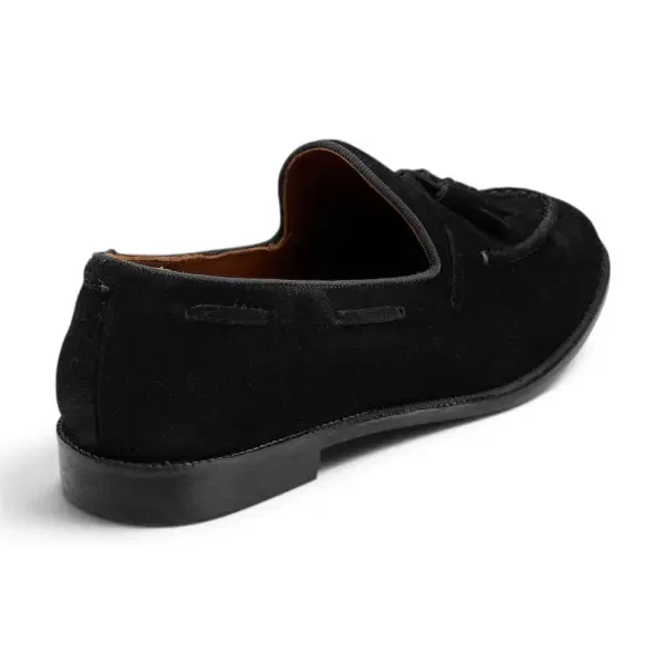 Tassel Loafer in Black Suede image 4