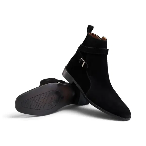 The Vincent Strap Boot - Suede Black image 2