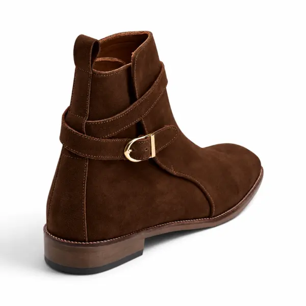 The Vincent Strap Boot - Suede Brown image 4
