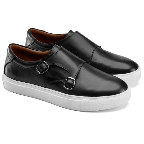 Double Monk Sneaker in Black image 2