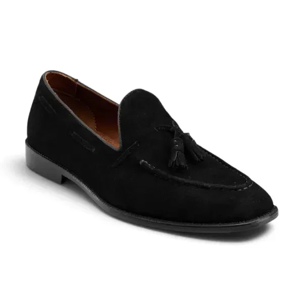 Tassel Loafer in Black Suede image 3