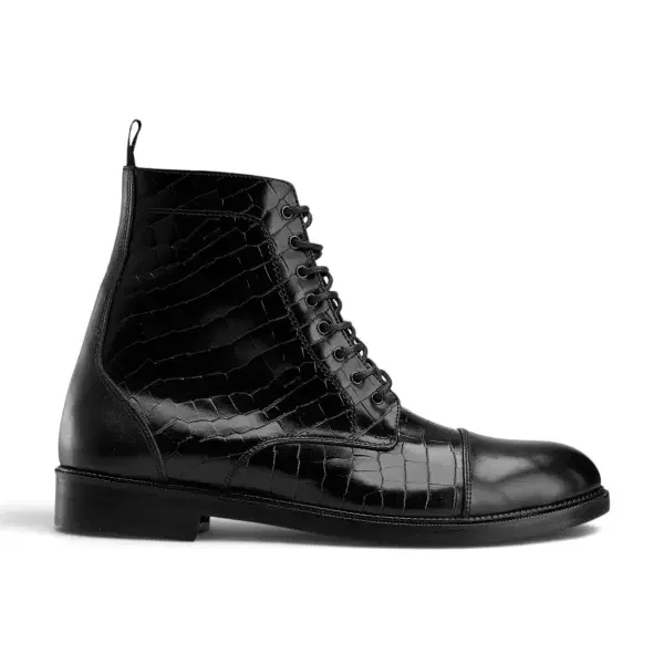  ALZATI Croco Boot - Black  image 0