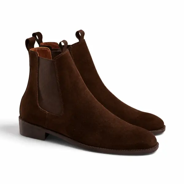 Brown Suede Chelsea Boot - Squared Toe image 1